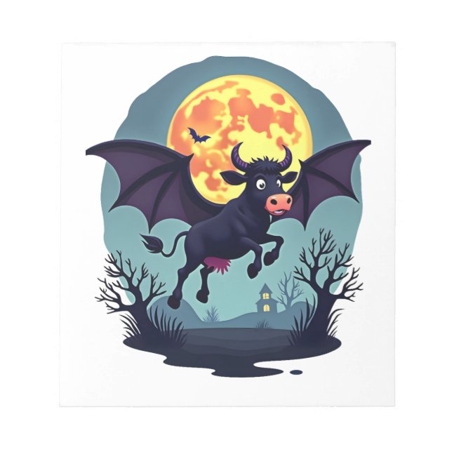 Bat Cow at Midnight Notepad (Front)