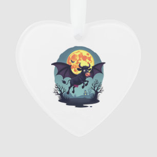 Bat Cow at Midnight Ornament