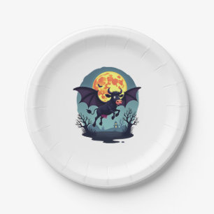 Bat Cow at Midnight Paper Plate