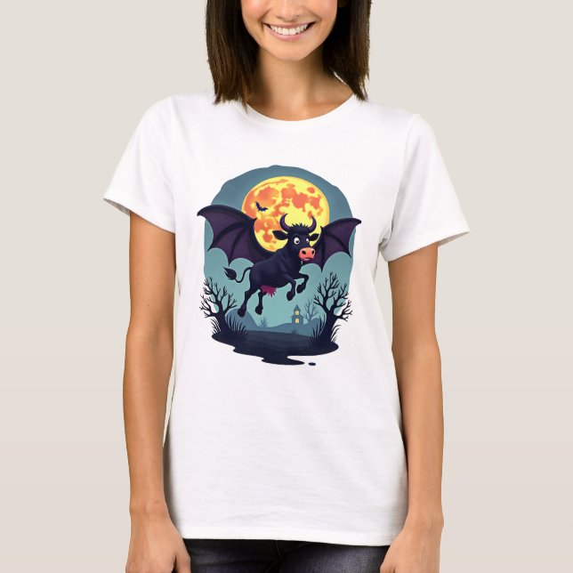Bat Cow at Midnight T-Shirt (Front)