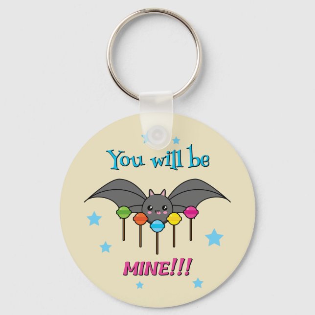 Bat Craving Lollipops - You Will Be Mine Key Ring (Front)