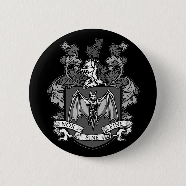 Bat Crest Grey - Button (Front)