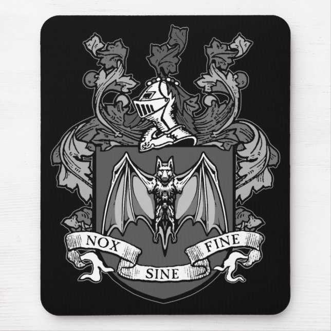Bat Crest Grey - Mousepad (Front)