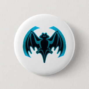 Bat Cyan The MUSEUM Zazzle Gifts 6 Cm Round Badge