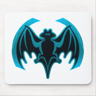 Bat Cyan The MUSEUM Zazzle Gifts Mouse Pad