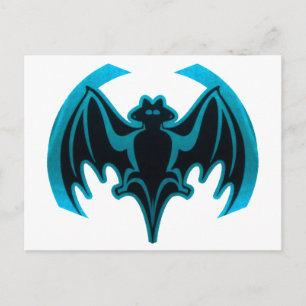 Bat Cyan The MUSEUM Zazzle Gifts Postcard