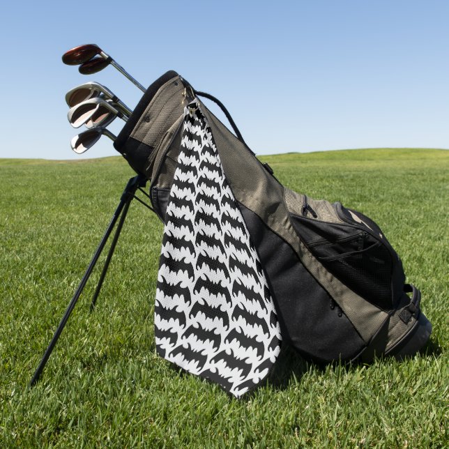 Bat Design Any Colour Background Golf Towel (Green)