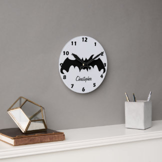 Bat Design Personalised Round Clock