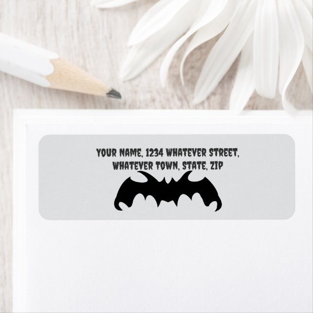 Bat Design Return Address Label (Insitu)