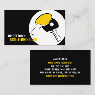 Bat Design, Table Tennis Club, Instructor Business Card