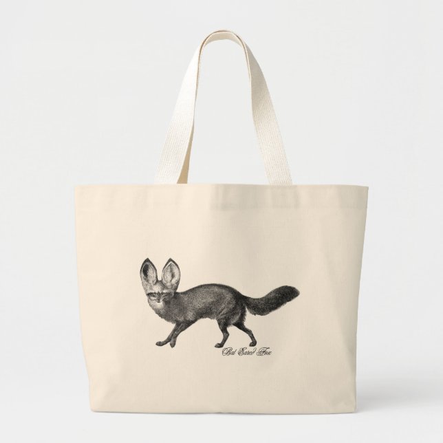 Bat eared fox large tote bag (Front)