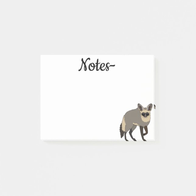 Bat-eared Fox Post-it Notes (Front)