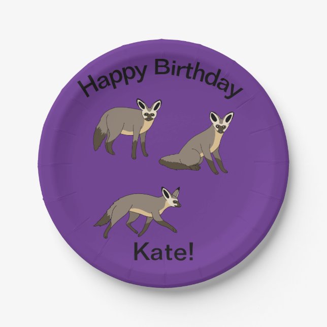Bat Eared Foxes Paper Plate (Front)