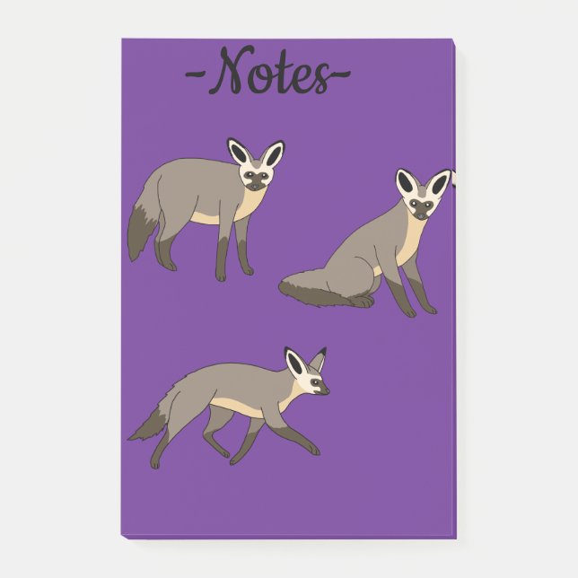 Bat Eared Foxes Post-it Notes (Front)