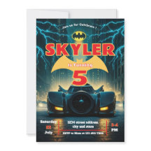 Bat Editable Invitation, Superhero Birthday Invite