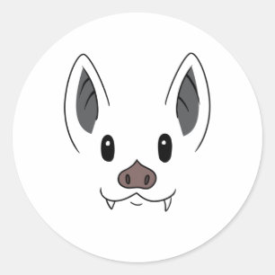Bat Face Classic Round Sticker