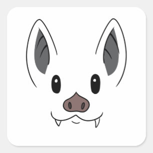 Bat Face Square Sticker