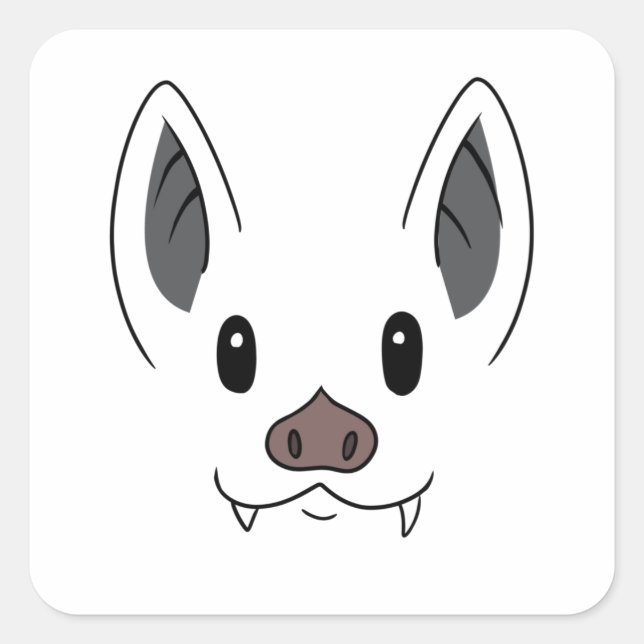Bat Face Square Sticker (Front)
