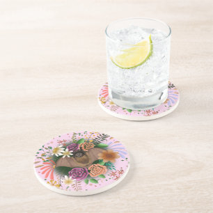 Bat Flowers Floral Botanical  Coaster