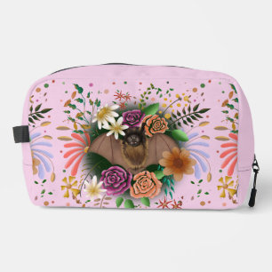 Bat Flowers Floral Botanical  Dopp Kit