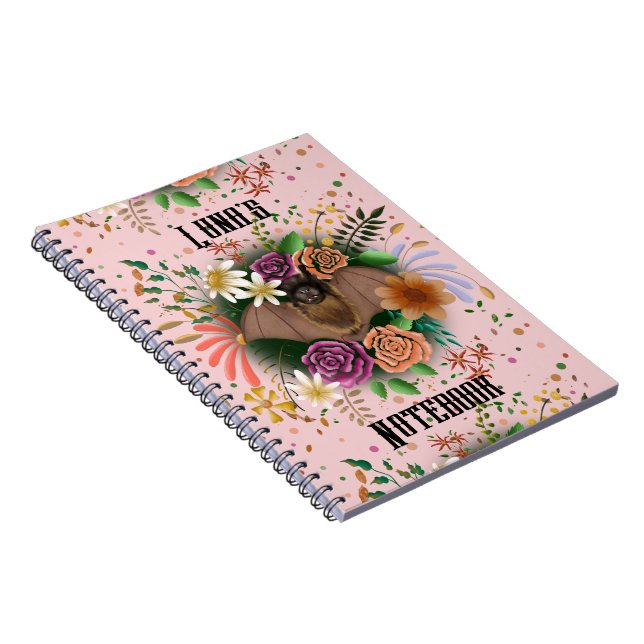 Bat Flowers Floral Botanical  Notebook (Right Side)