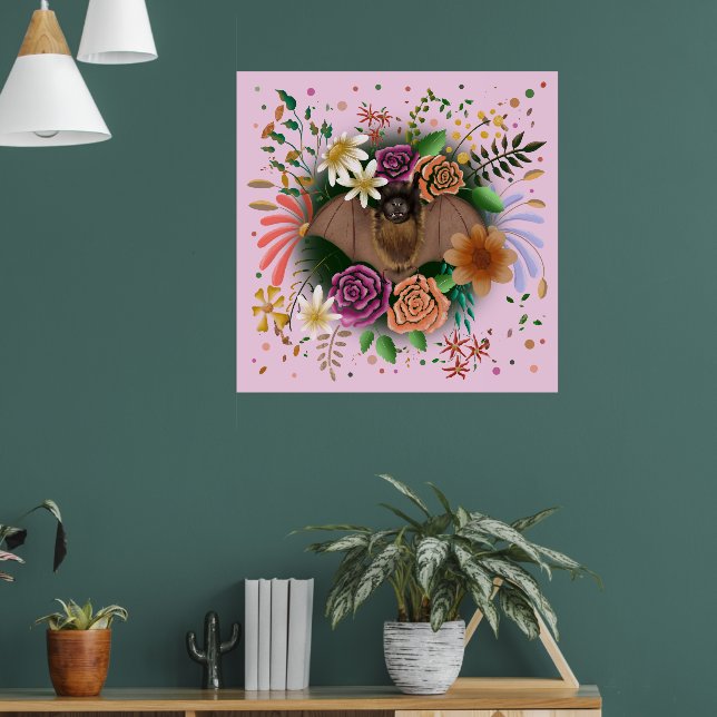Bat Flowers Floral Botanical  Poster (Living Room 1)