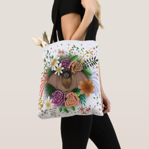 Bat Flowers Floral Botanical Tote Bag