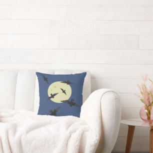 Bat flying in the moon cushion