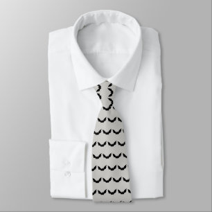 Bat Flying Spooky Halloween Pattern Tie
