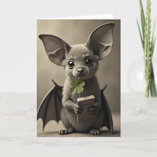 Bat Fox Puppy Clover Book Card