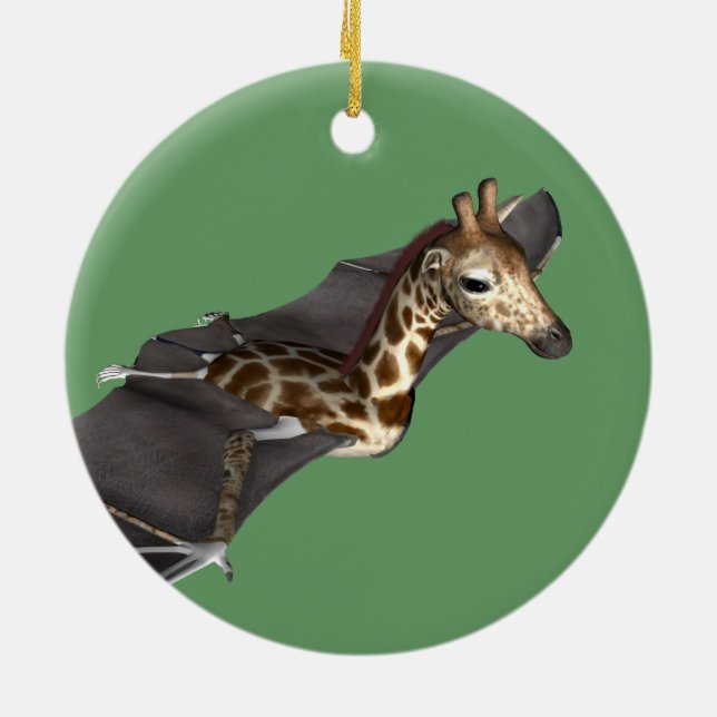 Bat Giraffe Hybrid Ceramic Tree Decoration (Back)