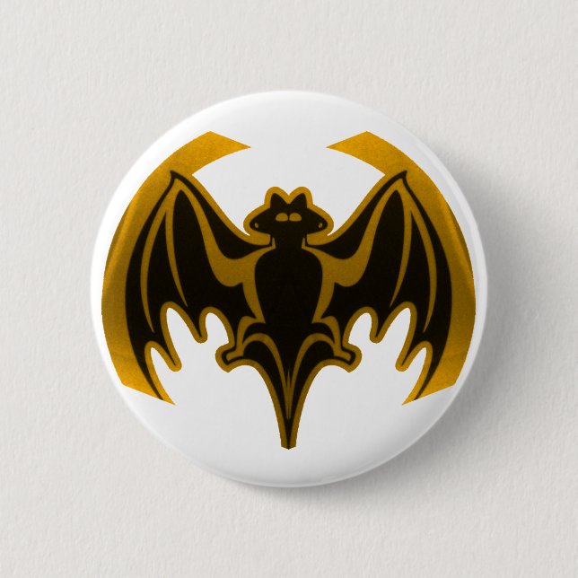 Bat Gold The MUSEUM Zazzle Gifts 6 Cm Round Badge (Front)
