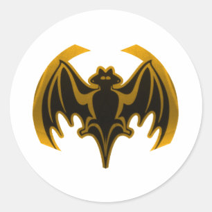 Bat Gold The MUSEUM Zazzle Gifts Classic Round Sticker