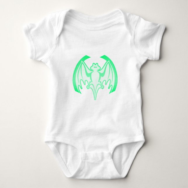 Bat Green Inv The MUSEUM Zazzle Gifts Baby Bodysuit (Front)