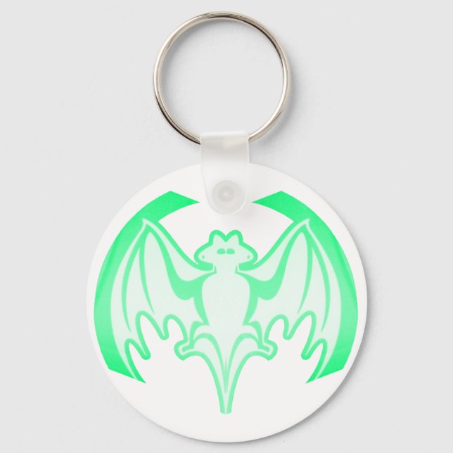Bat Green Inv The MUSEUM Zazzle Gifts Key Ring (Front)