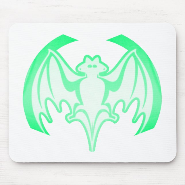 Bat Green Inv The MUSEUM Zazzle Gifts Mouse Pad (Front)