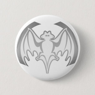 Bat Grey Inv The MUSEUM Zazzle Gifts 6 Cm Round Badge