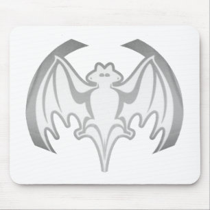 Bat Grey Inv The MUSEUM Zazzle Gifts Mouse Pad