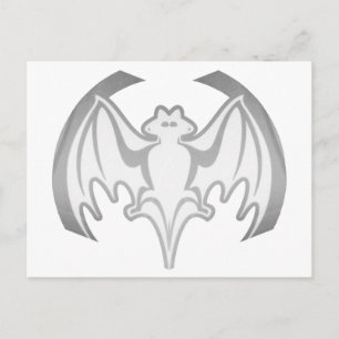 Bat Grey Inv The MUSEUM Zazzle Gifts Postcard