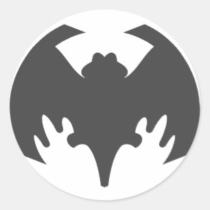 Bat Grey The MUSEUM Zazzle Gifts Classic Round Sticker