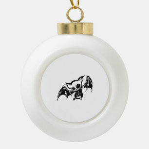 Bat Halloween           Ceramic Ball Christmas Ornament