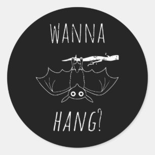 Bat Halloween Costume Cool Hanging Animal Men Wome Classic Round Sticker