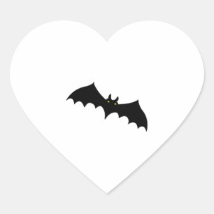 Bat halloween heart sticker