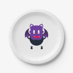 Bat halloween paper plate