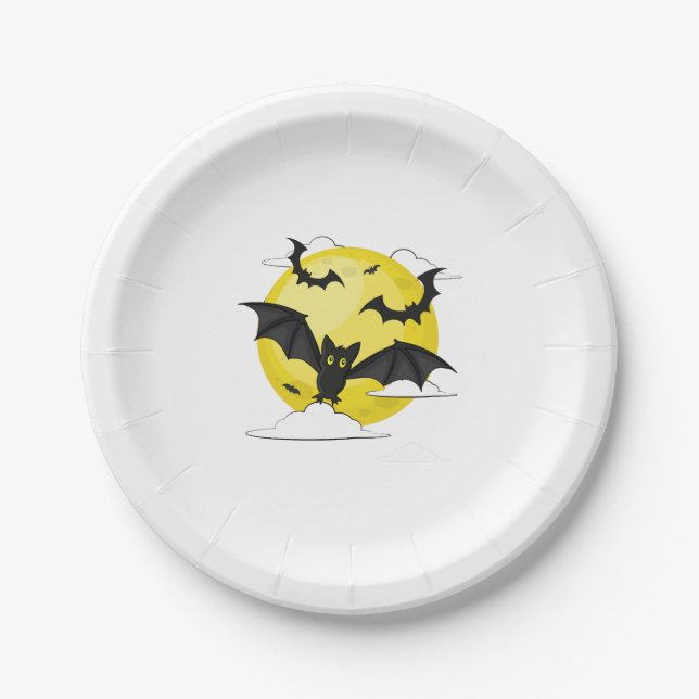 Bat Halloween     Paper Plate (Front)