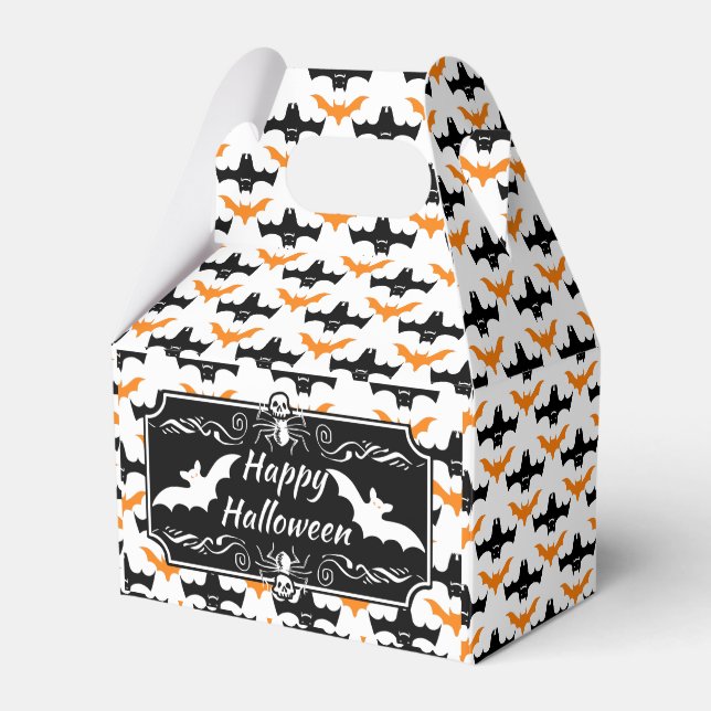 Bat Halloween Pattern Favour Box (Front Side)