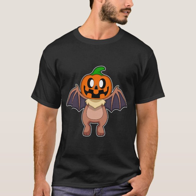 Bat Halloween Pumpkin T-Shirt (Front)