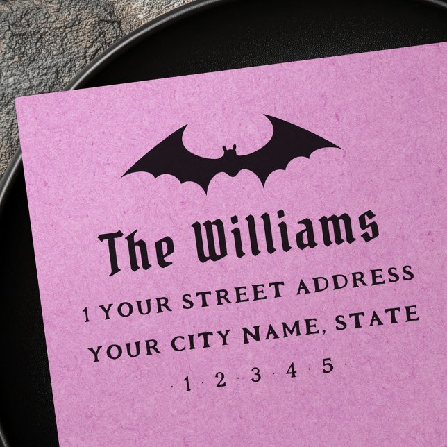 Bat Halloween return address Rubber Stamp (Bat Halloween return address Rubber Stamp)