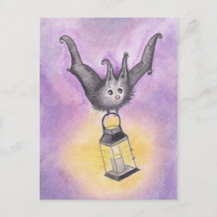 Bat Holding a Lantern Postcard