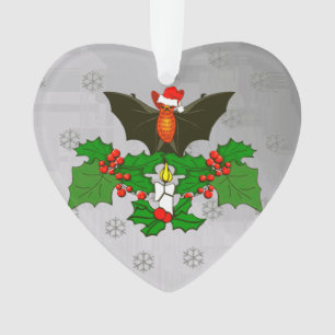 Bat In The Holly Ornament